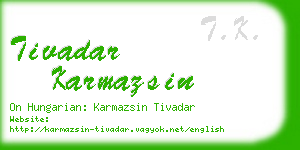 tivadar karmazsin business card